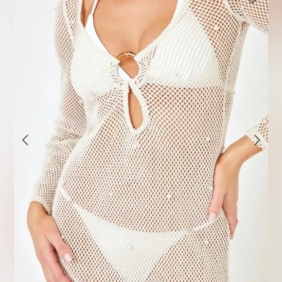 NEW L* SPACE For Anthropologie Venus Cover-Up Dress Cream Size 1X - Picture 4 of 6